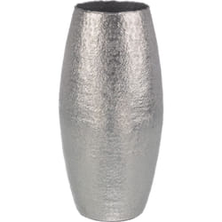 Bizzotto - Vaso decorativo graceful bomb in alluminio artigianale -ø 18 x h 39 cm / Argento