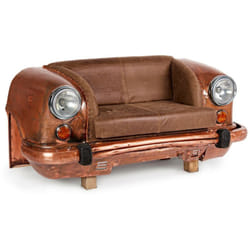 Divano Ambassador in pelle marrone 159x65x75h cm