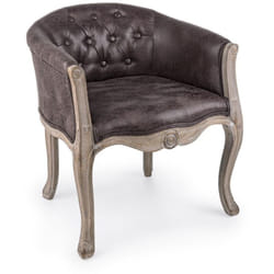 Bizzotto - Poltrona 'Diva' per interno, Struttura In Rubber Wood, Seduta Rivestita In Poliestere 60 x 60 x 70h cm -Naturale