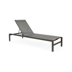 Lettino prendisole in alluminio verniciato "Konnor "con ruote, ideale per piscina e giardino -Antracite / Confezione da 1 Pezzo