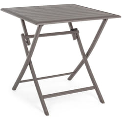 Tavolo pieghevole "Elin" in alluminio dogato da esterno per giardino e veranda -70 x 70 cm / Bianco