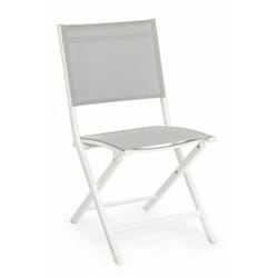 Sedia per esterno in alluminio Bianco Grigio elin 47x57x h88 cm