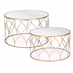 Fantastico set di due tavolini della linea "Elenor", perfetti per l'arredamento in stile moderno. Realizzati con una struttur ...