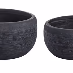 Vaso graffiti ciotola nera S Fibra di vetro e argilla colorata Dimensioni: Ø 42,5 cm H 21 cm