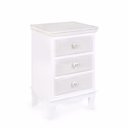 Cassettiera legno bianco 3 cassetti Charlene cm 41 x 33,5 x 68,5