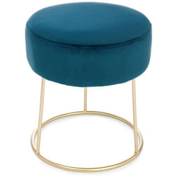 Bizzotto - Pouf 'Clarissa' in velluto anticato h 40 cm arredamento per salotto moderno -Grigio