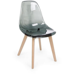 Sedia 'Easy' con seduta e schienale in policarbonato, per arredo interno 52 x 47 x h 82 cm -Trasparente / Confezione da 1 pezzo
