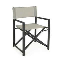 Sedia Registra Linea Taylor in Alluminio Verniciata Grigio Scuro, Seduta e Schienale Textilene Pieghevole.