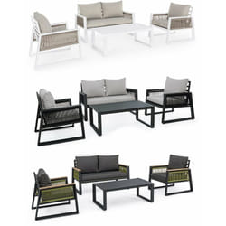 Salotto da giardino Divano 2 Sedie Tavolino Set Arredo Esterno Captiva Bizzotto Colore principale: Bianco