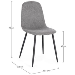 Sedia Irelia Velluto Grigio 733231