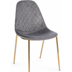 Sedia Terry da Interno in Velluto colore Grigio Scuro