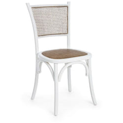 Sedia bianco in legno stile rustico