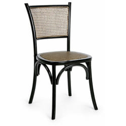 Sedia 'Carrel' con struttura in legno di olmo, per arredo interno 45 x 53 x h 89 cm -Nero / Confezione da 1 pezzo