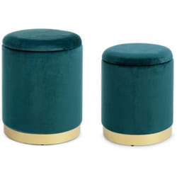 Poltrona Pouf 'Polina' per interno, con struttura In mdf e compensato, Set da 2 pezzi -Navyus