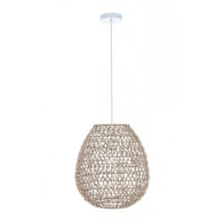Bizzotto - Lampadario Zambia Nat H42 in Metallo e Carta, E27, Filo 90 cm, Max 40W