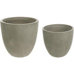 Bizzotto - Set di vasi per esterno Brush To da balcone color salvia rotondi -Set di 3 pezzi / Vaso alto / Salvia