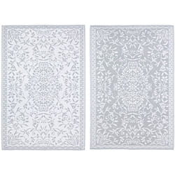 Bizzotto - Tappeto 'Ansedonia' bianco e grigio per salottino da giardino -120x180 cm