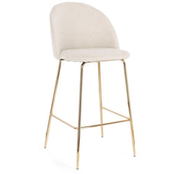 Sgabello da bar Carry per interno, Struttura In Acciaio e Compensato, 38 x x 38 x 75 cm -Velluto/Grigio Scuro
