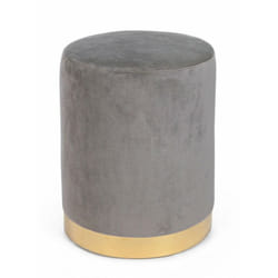 Pouf 'Lucilla' in velluto anticato h 40 cm arredamento per salotto moderno -Grigio