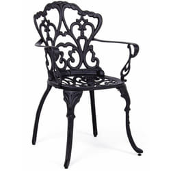 Poltrona Victoria in alluminio da esterno per giardino e veranda h 89 cm -Antracite