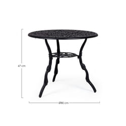 Tavolo da giardino rotondo in alluminio pressofuso - victoria - Colore: Antracite - Dimensione: 80x80 cm