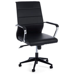 Bizzotto - Sedia da ufficio ergonomica 'Brent' con braccioli e ruote altezza regolabile -Bianco