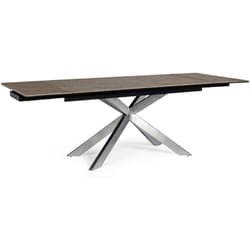 Tavolo Arzachel allungabile rettangolare con piano in ceramica con supporto in vetro temperato da 240 x 90cm
