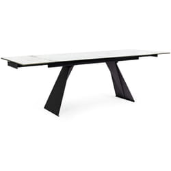 Bizzotto - Tavolo allungabile Blazar con struttura in acciaio, piano in ceramica e supporto in vetro