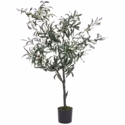 La pianta artificiale "Ulivo" con vaso in plastica è un'opzione decorativa ideale per aggiungere un tocco di verde senza la n ...