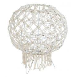 Lanterna Macrame in metallo vetro e corda da esterno -Grigio