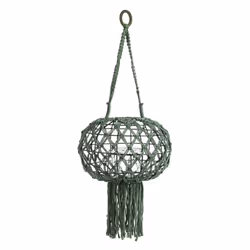 La lanterna sospesa Macramè Verde H70 è un'incantevole illuminazione caratterizzata da un design sofisticato. Realizzata con  ...