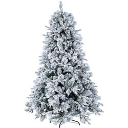 Bizzotto - Albero di natale innevato con Pigne 'Arves' in pp Effetto Aghi di Pino + pe Effetto Real Touch +Flock -180 cm