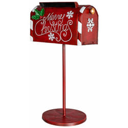 Bizzotto - Portalettere decorativo natalizio in metallo color rosso decorazione natalizia