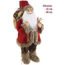 Babbo Natale Holley Velluto Due altezze disponibili: 45 e 60 cm La tradizionale decorazione natalizia con stautetta di Babbo ...