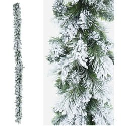 Boa Festone di Natale Innevato Bianco Realistico Rami Neve Pino Cermis Bizzotto - Altezza (cm): 180 cm