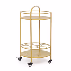 Carrello per bottiglie in acciaio Giallo Ocra