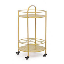 Carrello per bottiglie in acciaio Giallo Ocra