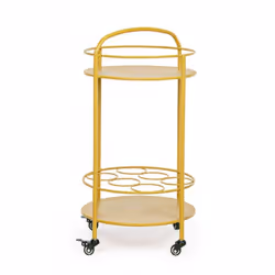 Carrello per bottiglie in acciaio Giallo Ocra - Vista aggiuntiva 4
