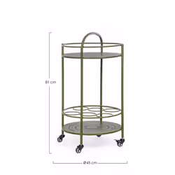 Carrello per bottiglie in acciaio Verde