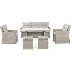 Set Salottino da Giardino Ariel Esterno Divano 2 Poltrone Tavolino 2 Sgabelli