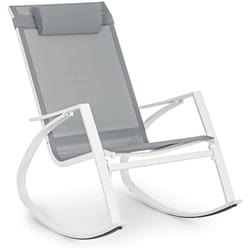 Poltrona Dondolo da Giardino Bizzotto con Poggiatesta Demid Bianco JA16 - 662986