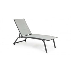 Lettino da giardino in alluminio con ruote Antracite cleopas 61x192x h105 cm