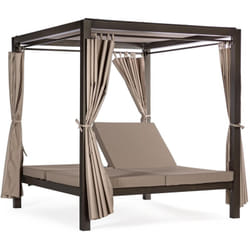 Lettino 'Daybed Dream' prendisole ad isola per giardino e piscina, baldacchino reclinabile con tende -Antracite
