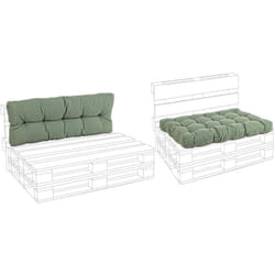 Cuscino imbottito per pedane in legno divani per pallet con bancali 120 cm -Verde / Spalliera