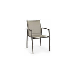 Sedia da Giardino con Braccioli Bizzotto Hilla in Alluminio Colore Coffee - 0662937