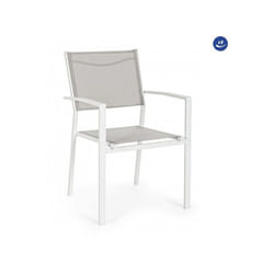 Sedia con braccioli Bizzotto Hilde 88 x 57 x 60 cm bianco-cloud