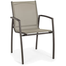 Sedia In Alluminio Con Braccioli Hilla Coffee