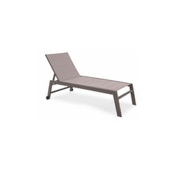 Lettino Prendisole Alto Bizzotto Hilde in Alluminio Seduta Imbottita e Ruote Colore Coffee - 0662982