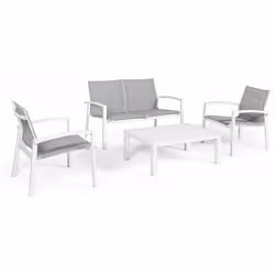 Il Salotto Laiken incarna l'eleganza contemporanea con la sua struttura in alluminio verniciato a polvere, garantendo una res ...