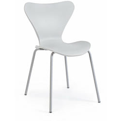 Sedia 'Tessa' con gambe in acciaio verniciato a polvere epossidica, per arredo interno 50 x 49,5 x h 82 cm -Grigio / Confezione da 1 pezzo